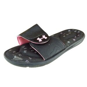 Under‎ armour Youth Girls Shoes Size 4 M Black Slide Synthetic